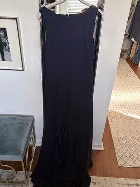 Calvin Klein Navy Sleeveless Dress with Ruffle Hem